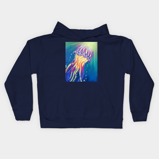 Jelly Fish Kids Hoodie by EggheadK8